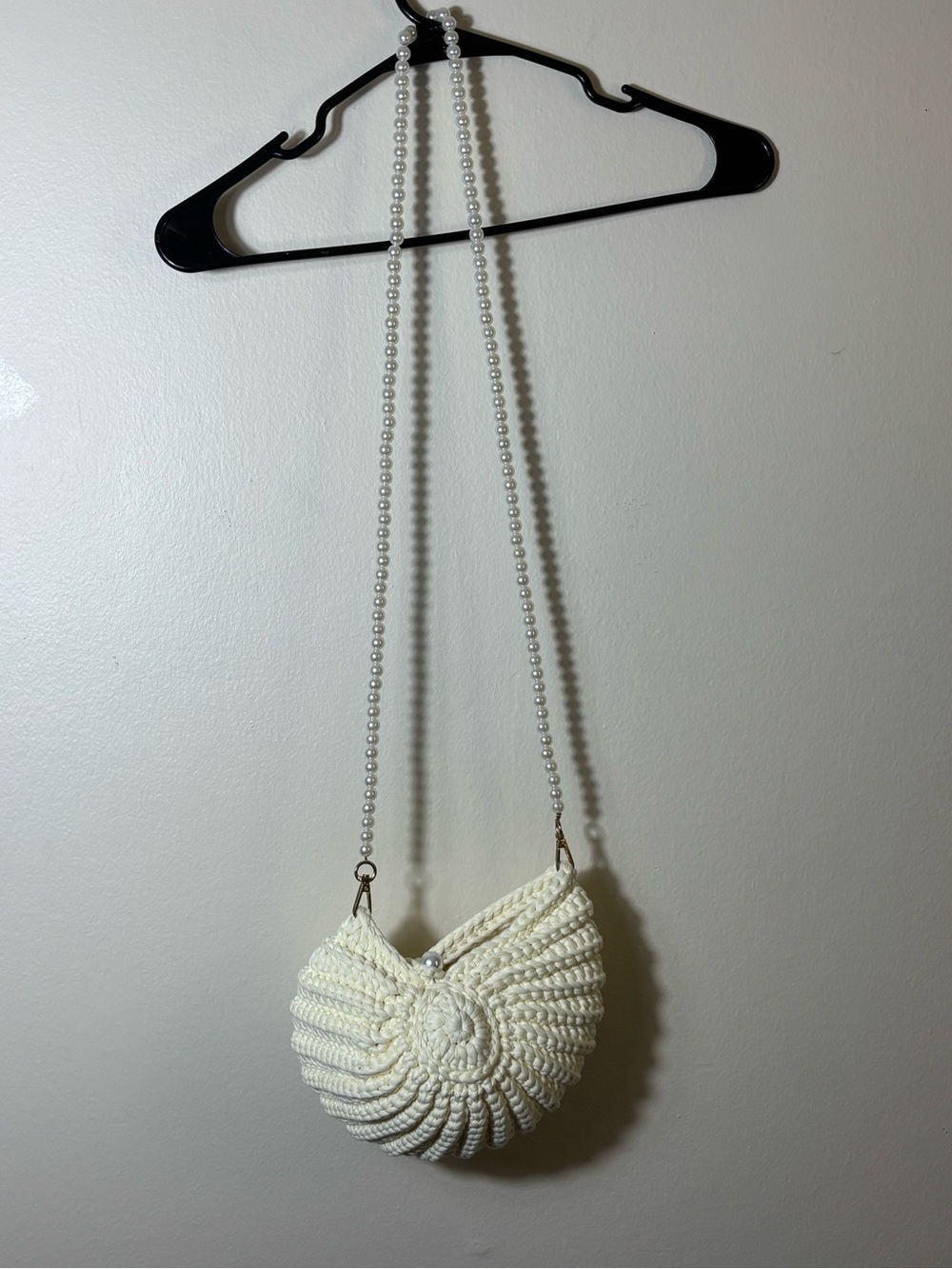 Crochet Seashell CrossBody Beach Vacation Cream Purse